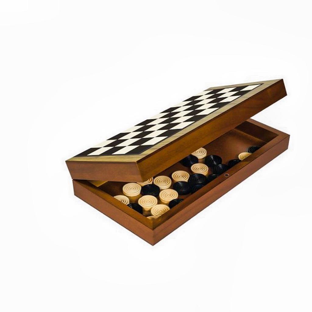 Jeu D'échecs 3 En 1 En Bois Réversible - Plateau échecs/dames, Portable Et Pliable, Idéal Pour Voyage Et Famille